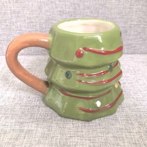 NWT Threshold 2017 Earthenware Christmas Tree Mug in Green 12oz